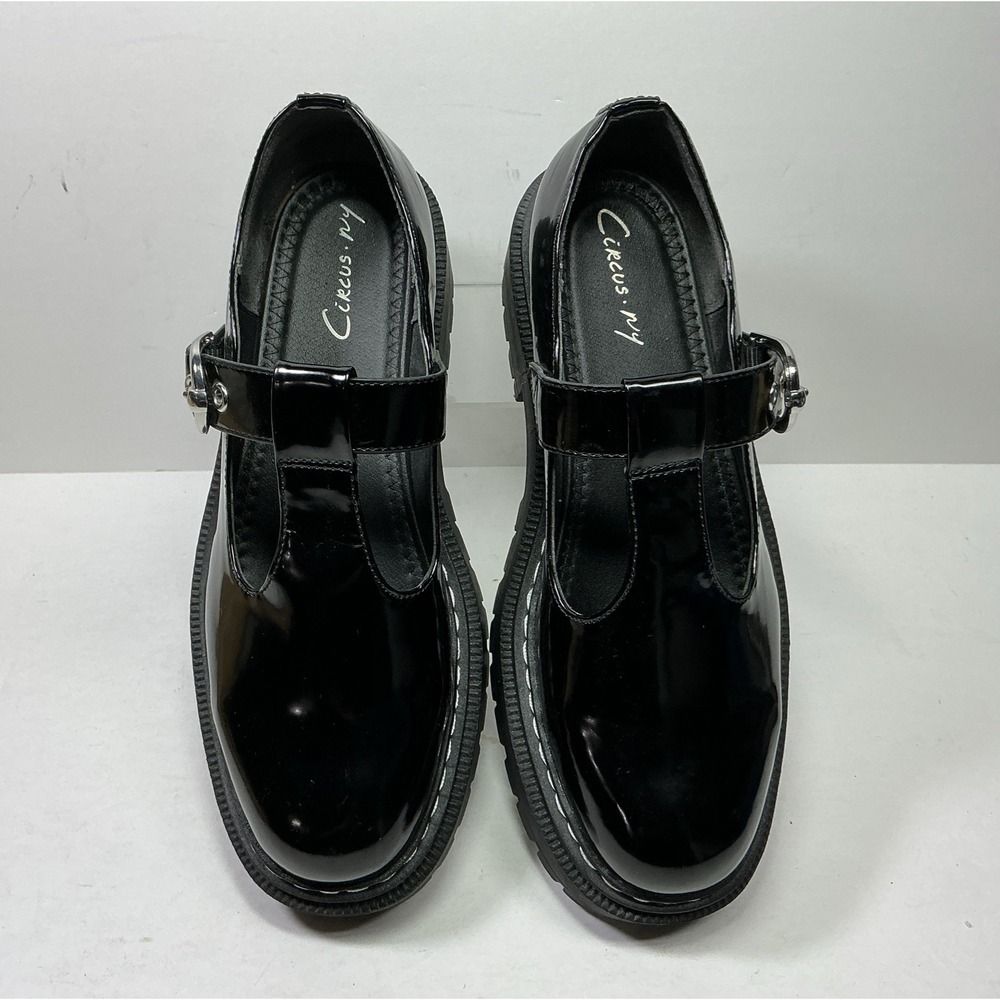Circus by Sam Edelman Black Patent Mary Jane Loafers with Silver Buckle - Picture 7 of 8